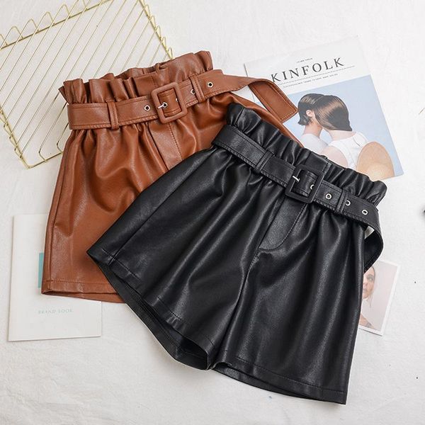 women's shorts plus size 4xl women 2021 autumn winter streetwear pu leather high waist wide leg short pant with belt, White;black
women's shorts plus size 4xl women 2021 autumn winter streetwear pu leather high waist wide leg short pant with belt, White;black