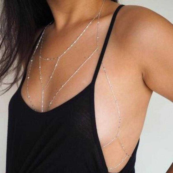 tassel body chain beach bijoux gold multilayer bra cross bikini harness chain necklace bodychain jewelry for women p0811, Silver
tassel body chain beach bijoux gold multilayer bra cross bikini harness chain necklace bodychain jewelry for women p0811, Silver