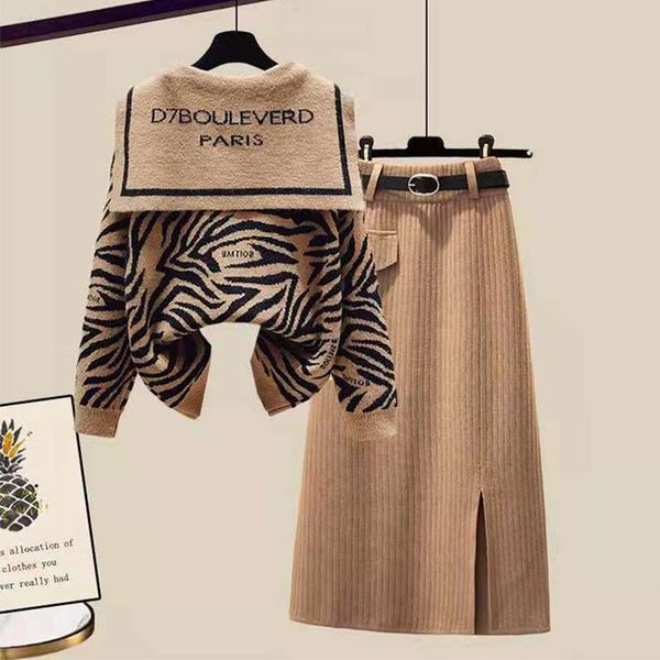 fashion knit two pieces deisnged zebra print pullover knee dress casual wear versatile soft sweater autumn winter, White
fashion knit two pieces deisnged zebra print pullover knee dress casual wear versatile soft sweater autumn winter, White