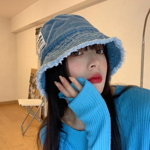 wide brim hats online red series jean fisherman women's all-match fashion korean style trendy early spring blue sun hat bucket face, Blue;gray
wide brim hats online red series jean fisherman women's all-match fashion korean style trendy early spring blue sun hat bucket face, Blue;gray