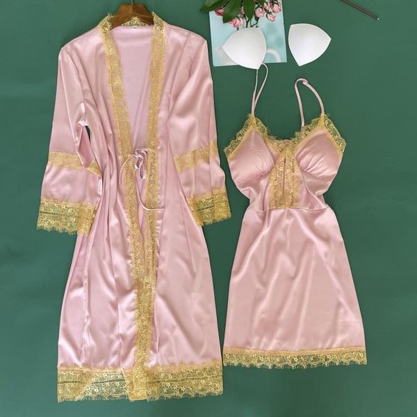 women's sleepwear satin robe set women nighty&robe silky 2pcs lace sleep female kimono gown casual summer nightwear, Black;red
women's sleepwear satin robe set women nighty&robe silky 2pcs lace sleep female kimono gown casual summer nightwear, Black;red