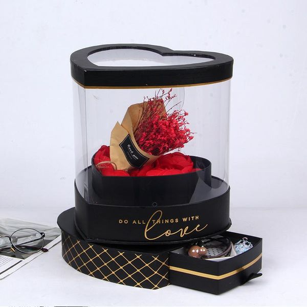 transparent pvc lipstick perfume birthday surprise valentine's day rotating heart shaped flower gift box with drawer wrap
transparent pvc lipstick perfume birthday surprise valentine's day rotating heart shaped flower gift box with drawer wrap