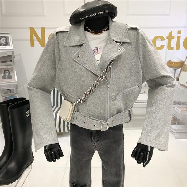 spring 2021 niche design handsome lapel motorcycle coat jacket women's all-match korean version loose short jackets, Black;brown
spring 2021 niche design handsome lapel motorcycle coat jacket women's all-match korean version loose short jackets, Black;brown