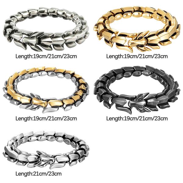 vintage punk bracelet for men titanium steel fashion dragon shape jewelry hip hop street culture, Golden;silver
vintage punk bracelet for men titanium steel fashion dragon shape jewelry hip hop street culture, Golden;silver