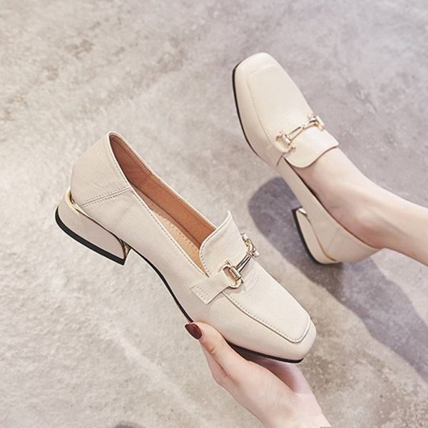 Casual shoes Single shoe women's thick middle heel 2021 new British spring and autumn metal chain casual square shoes 5VQJ, Black
Casual shoes Single shoe women's thick middle heel 2021 new British spring and autumn metal chain casual square shoes 5VQJ, Black