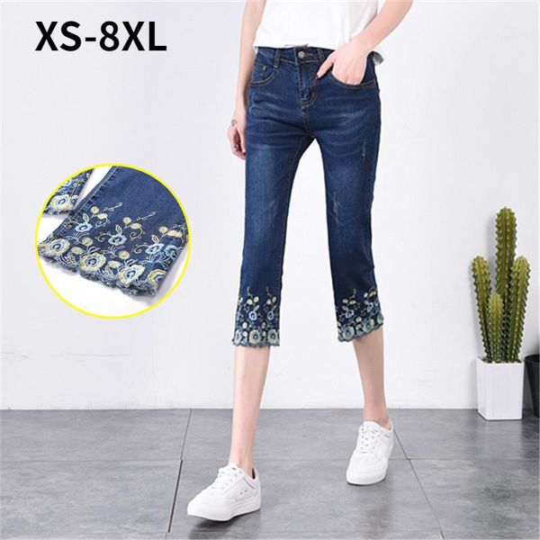women's jeans fashion woman's dark blue high-rise stretch plus size 8xl pants for women summer embroidered bootcut slim cropped tr
women's jeans fashion woman's dark blue high-rise stretch plus size 8xl pants for women summer embroidered bootcut slim cropped tr