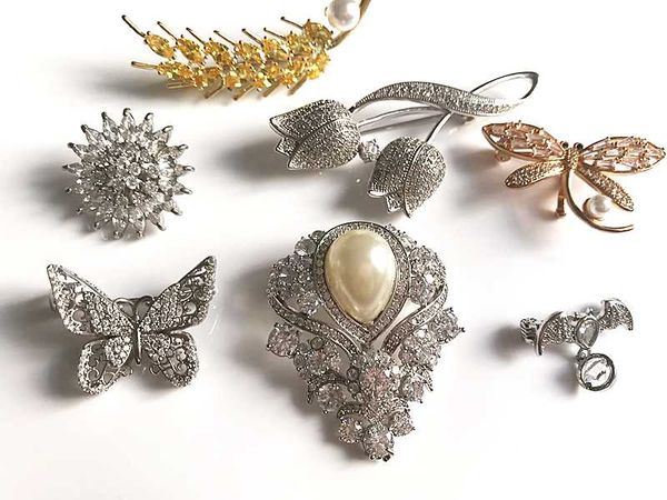 pins, brooches arrival decoration brooch accessory big with zicron, Gray 
pins, brooches arrival decoration brooch accessory big with zicron, Gray