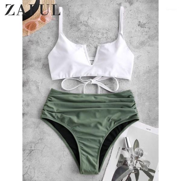 women v-wired lace up ruched tankini swimsuit high waisted straps swimwear removable padded bathing suits summer1
women v-wired lace up ruched tankini swimsuit high waisted straps swimwear removable padded bathing suits summer1