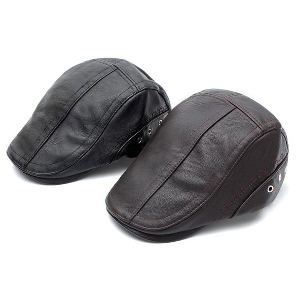 outdoor hats autumn winter pu leather golf beret cap adjustable men cowboy hat driving summer flat cabbie sboy caps, Black;white
outdoor hats autumn winter pu leather golf beret cap adjustable men cowboy hat driving summer flat cabbie sboy caps, Black;white