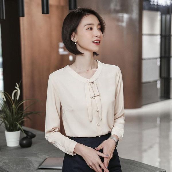 women's blouses & shirts novelty apricot ladies office and long sleeve uniform styles blouse for women business work wear female clothe, White
women's blouses & shirts novelty apricot ladies office and long sleeve uniform styles blouse for women business work wear female clothe, White