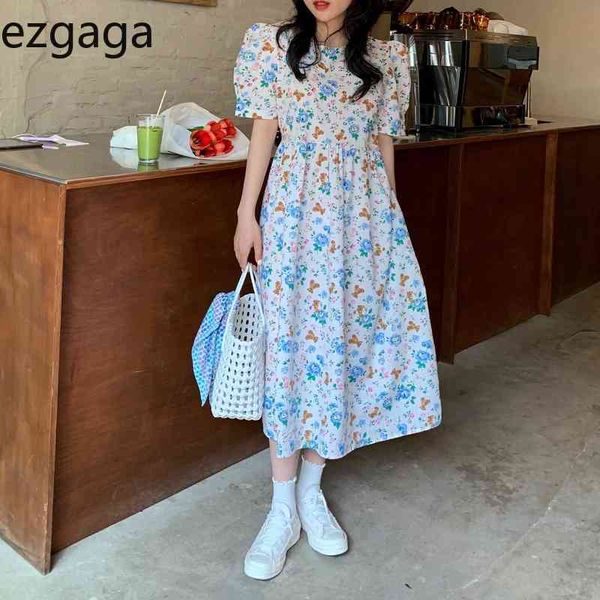ezgaga floral dress women puff short sleeve o-neck summer new korean fashion high waist vintage loose ladies elegant robe 210430, Black;gray
ezgaga floral dress women puff short sleeve o-neck summer new korean fashion high waist vintage loose ladies elegant robe 210430, Black;gray