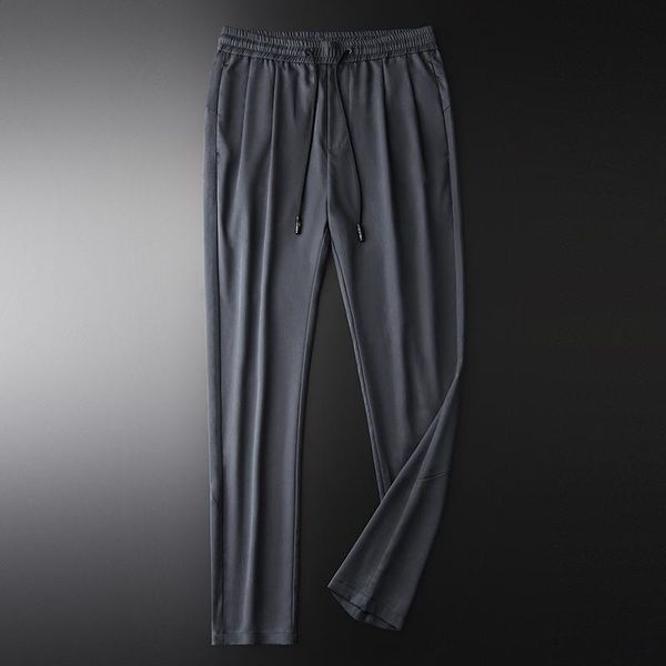 men's pants summer lyocell mens luxury tencel solid color elastic waist men trousers fashion slim fit ankle-length man, Black
men's pants summer lyocell mens luxury tencel solid color elastic waist men trousers fashion slim fit ankle-length man, Black