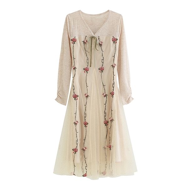 khaki folral embroidery mesh v neck long sleeve elegant patchwork midi casual dress autumn spring d1542 210514, Black;gray
khaki folral embroidery mesh v neck long sleeve elegant patchwork midi casual dress autumn spring d1542 210514, Black;gray