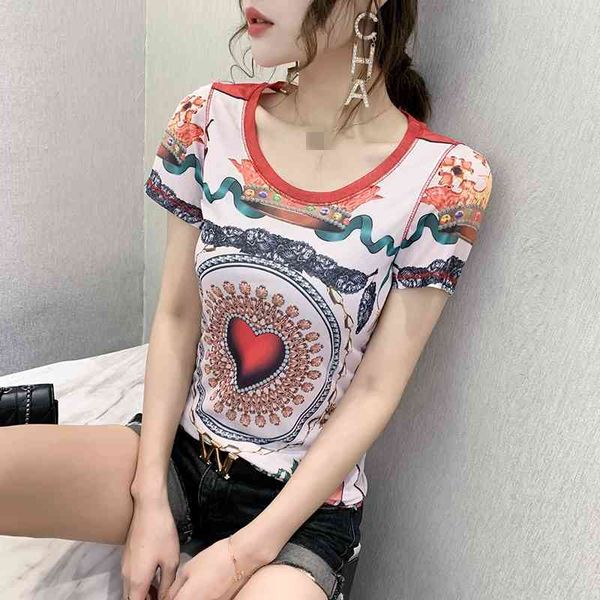 women's t-shirt summer european clothes t-shirt fashion print mesh women ropa mujer short sleeve tees bottoming shirt t0, White
women's t-shirt summer european clothes t-shirt fashion print mesh women ropa mujer short sleeve tees bottoming shirt t0, White