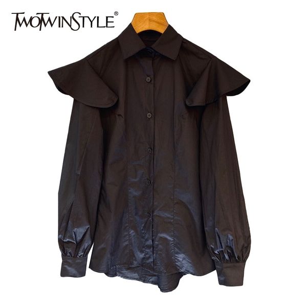 temperament patchwork black shirt for women lapel long sleeve minimalist blouse female fashion clothing 210423, White
temperament patchwork black shirt for women lapel long sleeve minimalist blouse female fashion clothing 210423, White