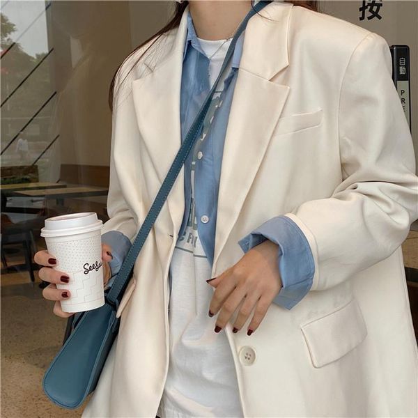 women's suits & blazers fashion spring autumn elegant blazer coat for women harajuku korean version casual oversized long sleeve solid, White;black
women's suits & blazers fashion spring autumn elegant blazer coat for women harajuku korean version casual oversized long sleeve solid, White;black