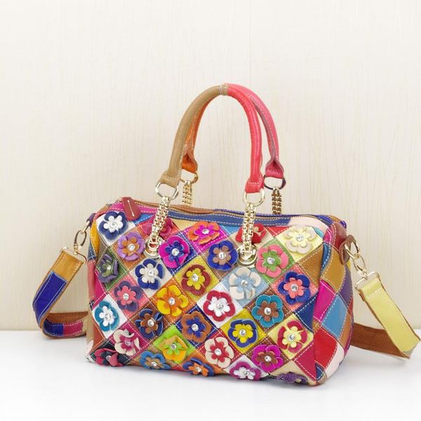 the leather cowhide women's bag color flower handbag square-shaped stiletto shoulder bags
the leather cowhide women's bag color flower handbag square-shaped stiletto shoulder bags
