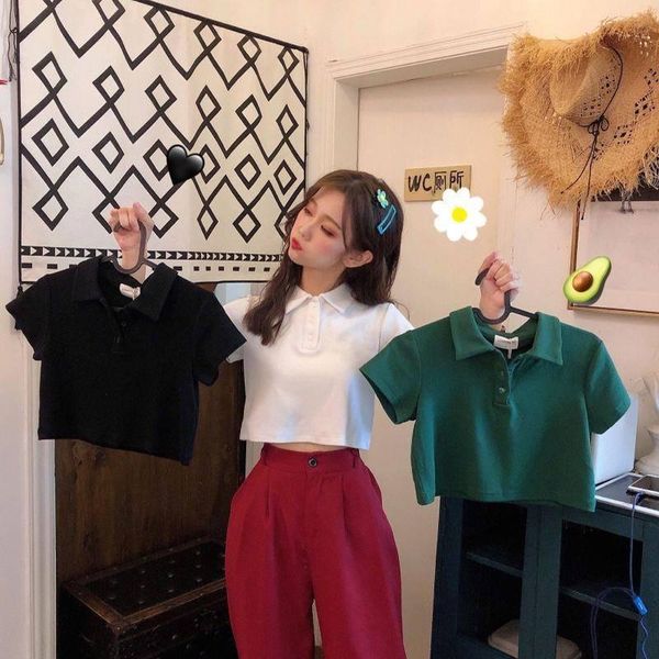 women's t-shirt woman tshirts summer collar short sleeve female slim-fit crop-crop mujer camisetas, White
women's t-shirt woman tshirts summer collar short sleeve female slim-fit crop-crop mujer camisetas, White