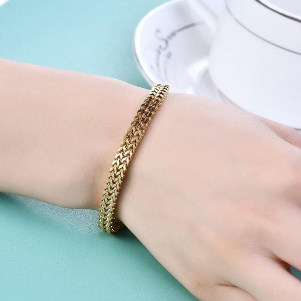 link, chain trendy male hip hop raphap stainless steel keel snake bracelet men's fashion personality titanium, Black
link, chain trendy male hip hop raphap stainless steel keel snake bracelet men's fashion personality titanium, Black