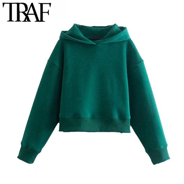 women's hoodies & sweatshirts traf women fashion loose cropped ribbed vintage long sleeve side vents female pullovers chic, Black
women's hoodies & sweatshirts traf women fashion loose cropped ribbed vintage long sleeve side vents female pullovers chic, Black