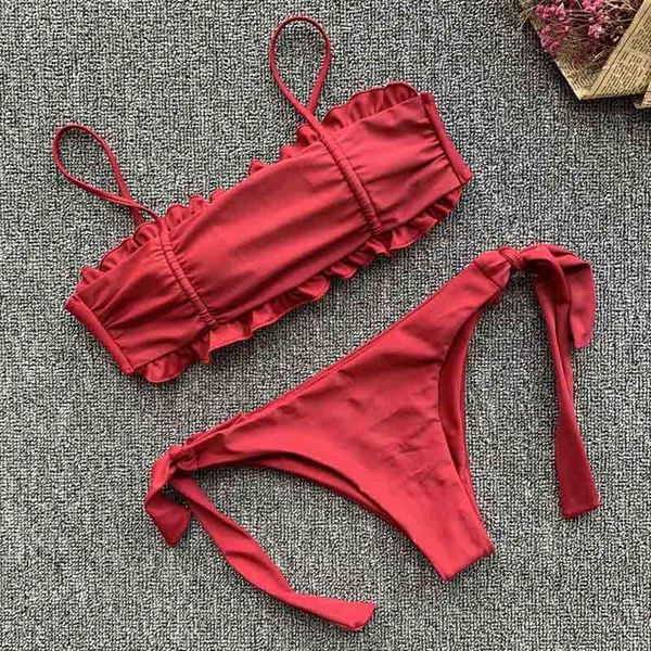 bikinis set red halter bikini swimwear women thong swimsuit push up biquini ruffle bathing suit bandage beach wear swim monokini
bikinis set red halter bikini swimwear women thong swimsuit push up biquini ruffle bathing suit bandage beach wear swim monokini