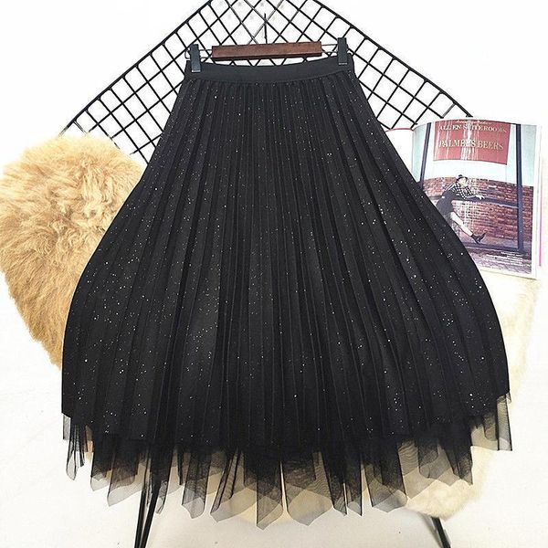 women skirt irregular mesh a-line black casual elegant midi autumn winter spring wear on both sides mujer faldas skirts
women skirt irregular mesh a-line black casual elegant midi autumn winter spring wear on both sides mujer faldas skirts