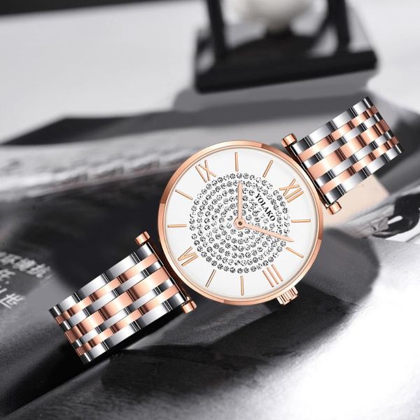 wristwatches relogio feminino 2021 women rose gold watches luxury diamond quartz zegarek damski, Slivery;brown
wristwatches relogio feminino 2021 women rose gold watches luxury diamond quartz zegarek damski, Slivery;brown