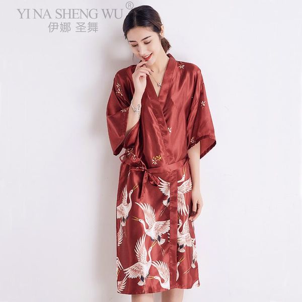 women japanese nightgown cranes print half sleeve yukata kimono bathrobe bride bridesmaid wedding long robe lady sleepwear party ethnic clot, Red
women japanese nightgown cranes print half sleeve yukata kimono bathrobe bride bridesmaid wedding long robe lady sleepwear party ethnic clot, Red