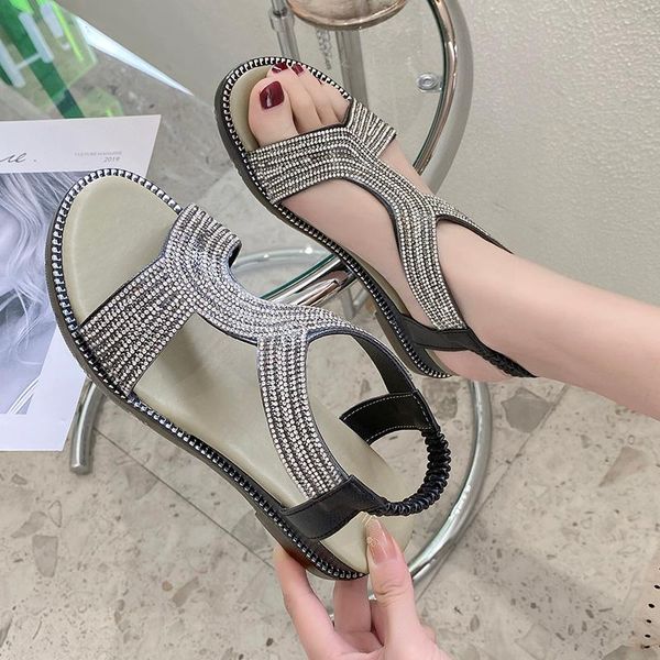 sandals 2021 summer women's flat shoes casual gladiator fashionable shiny golden silver knitted beach women, Black
sandals 2021 summer women's flat shoes casual gladiator fashionable shiny golden silver knitted beach women, Black