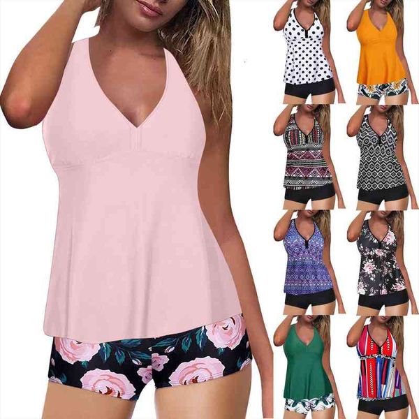 womens split swimwear tankini high waist high neck halter tummy control two piece swimsuit bathing suit beachwear traje de bano, White;black
womens split swimwear tankini high waist high neck halter tummy control two piece swimsuit bathing suit beachwear traje de bano, White;black