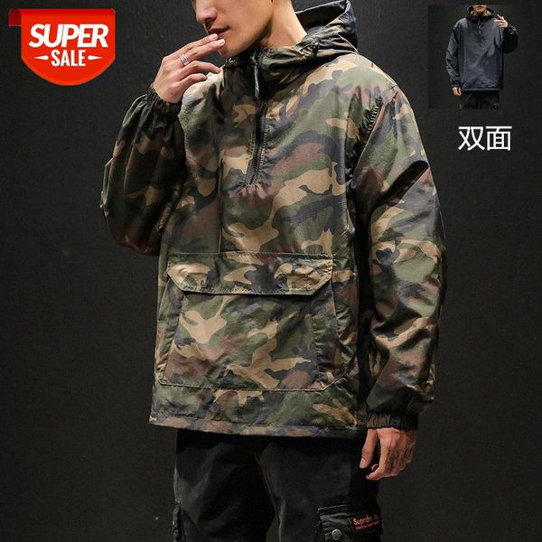 beginning of casual jacket on both sides cameo wearing men's retro buckle element hooded camouflage #rq5n, Black;brown
beginning of casual jacket on both sides cameo wearing men's retro buckle element hooded camouflage #rq5n, Black;brown
