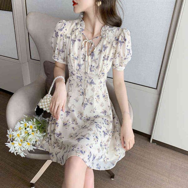 casual dresses french bubble sleeve floral dr's 2022 korean first love small waist slim a-line short skirt, Black;gray
casual dresses french bubble sleeve floral dr's 2022 korean first love small waist slim a-line short skirt, Black;gray