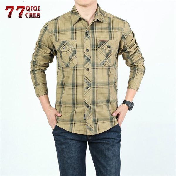 tactics casual plaid shirts mens 2021 fashion long sleeve 100% cotton camiseta masculina military breathable shirt big size 5xl men's, White;black
tactics casual plaid shirts mens 2021 fashion long sleeve 100% cotton camiseta masculina military breathable shirt big size 5xl men's, White;black