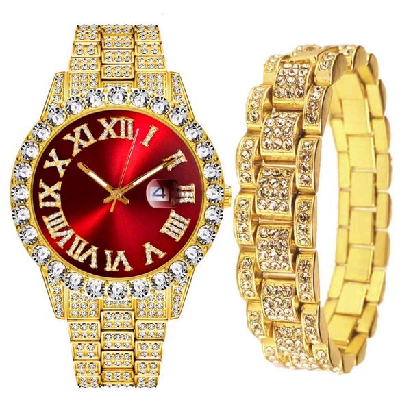 fashion men luxury iced out wristwatch with bracelet cuban chain rhinestone mens watch jewelry set clock boy friend gifts, Slivery;brown
fashion men luxury iced out wristwatch with bracelet cuban chain rhinestone mens watch jewelry set clock boy friend gifts, Slivery;brown