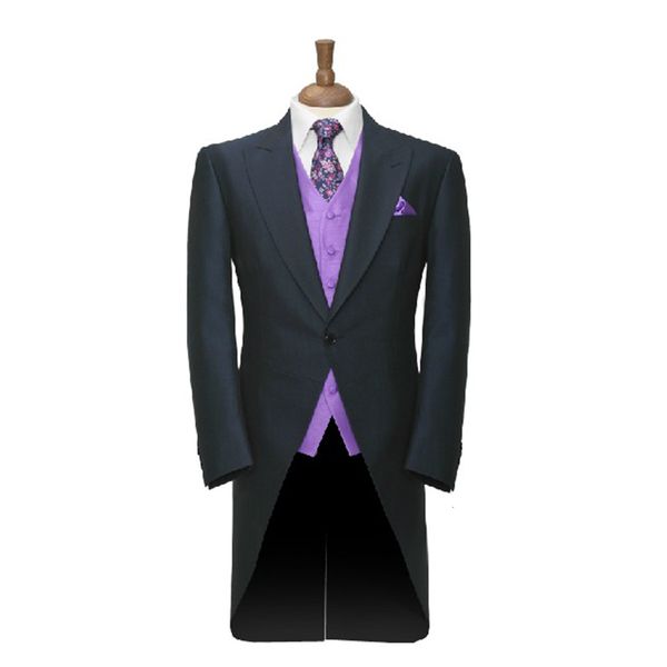 men's suits & blazers custom made to measure dark navy blue tailcoat with purple vest,bespoke long tail tuxedo tailcoat,tailored men, White;black
men's suits & blazers custom made to measure dark navy blue tailcoat with purple vest,bespoke long tail tuxedo tailcoat,tailored men, White;black