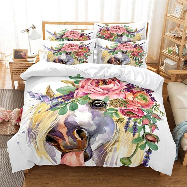 bedding sets 3d horse set duvet cover bed cotton bedroom