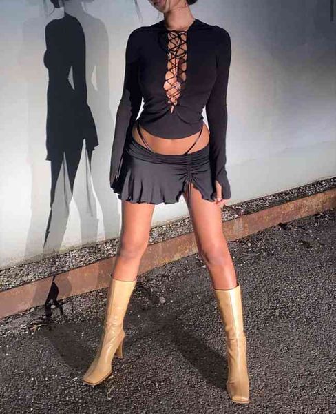 solid color mini a-line front women skirt drawstring ruched short party streetwear casual high waist, Black
solid color mini a-line front women skirt drawstring ruched short party streetwear casual high waist, Black