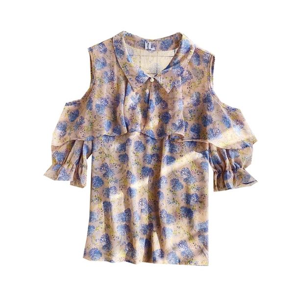 women's floral chiffon shirt short sleeve summer turn-down collar strapless ruffled puff loose sweet ml887 210506, White
women's floral chiffon shirt short sleeve summer turn-down collar strapless ruffled puff loose sweet ml887 210506, White