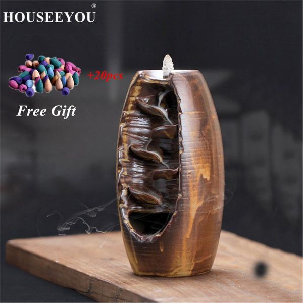 fragrance lamps backflow incense burner + 20pcs cones ceramic smell aromatic home office road crafts tower holder
fragrance lamps backflow incense burner + 20pcs cones ceramic smell aromatic home office road crafts tower holder