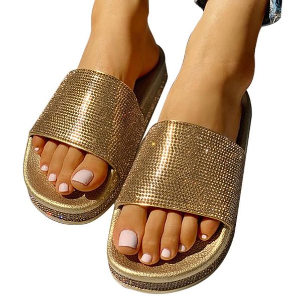 women rhinestones slippers fashion sequins flip-flops thick bottom chanclas slip on beach shoes round toe flat #bl3, Black
women rhinestones slippers fashion sequins flip-flops thick bottom chanclas slip on beach shoes round toe flat #bl3, Black