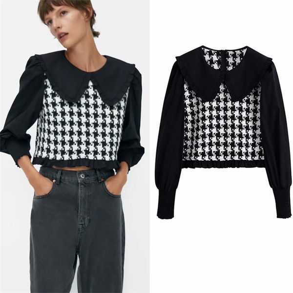 style short shirts women spring autumn long sleeve loose plaid all-matched turn-down collar street wear blouses 210422, White
style short shirts women spring autumn long sleeve loose plaid all-matched turn-down collar street wear blouses 210422, White