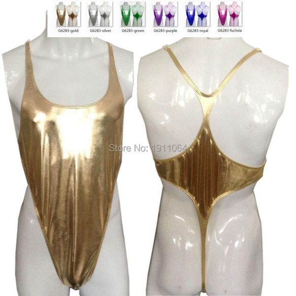 men's body shapers mens shiny bodysuit thong leotard coated metallic high cut racer back g6283, Black;brown
men's body shapers mens shiny bodysuit thong leotard coated metallic high cut racer back g6283, Black;brown