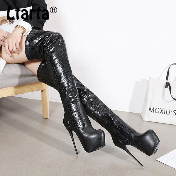 boots ltarta 2021 winter warm super high heel platform women's shoes patent leather over the knee cwf, Black
boots ltarta 2021 winter warm super high heel platform women's shoes patent leather over the knee cwf, Black