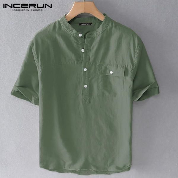 men casual shirt cotton stand collar solid color short sleeve harajuku shirts streetwear pockets 2021 camisas s-5xl men's, White;black
men casual shirt cotton stand collar solid color short sleeve harajuku shirts streetwear pockets 2021 camisas s-5xl men's, White;black