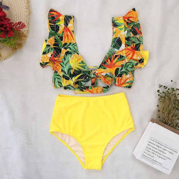piece women swimsuit floral waist ruffled swimwear high v-neck two bikini set beachwear print ladies biquini bathing suit, White;black
piece women swimsuit floral waist ruffled swimwear high v-neck two bikini set beachwear print ladies biquini bathing suit, White;black