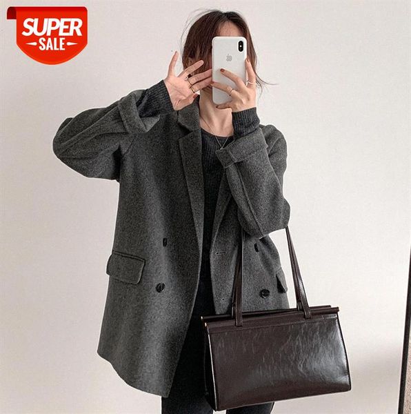 double-faced woolen jacket women korean style lapel long-sleeved double-breasted blazer 12568 #h79k, Black;gray
double-faced woolen jacket women korean style lapel long-sleeved double-breasted blazer 12568 #h79k, Black;gray