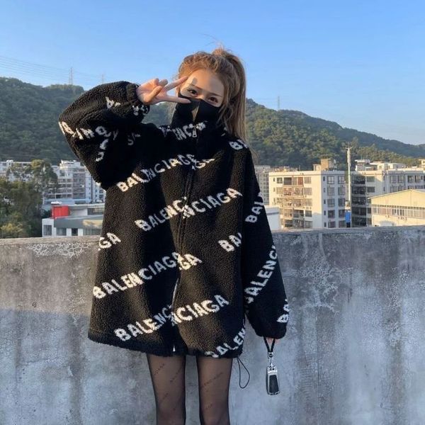 2021 autumn and winter women outerwear full body letter fashion jackets hoodie loose zipper cardigan lady coat, Black
2021 autumn and winter women outerwear full body letter fashion jackets hoodie loose zipper cardigan lady coat, Black