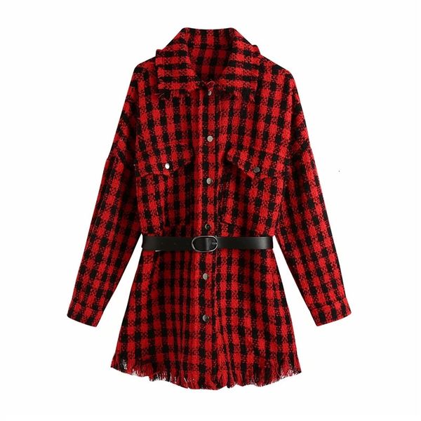 women's jackets autumn fashion za plaid women red long with belt ladies stylish winter woolen outwear jacket oversize chic r9tc, Black;brown
women's jackets autumn fashion za plaid women red long with belt ladies stylish winter woolen outwear jacket oversize chic r9tc, Black;brown