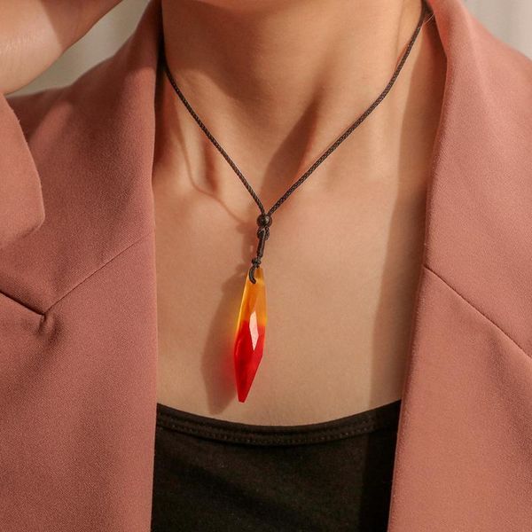 colorful resin necklace creative fashion rope choker polyhedron pendant retro jewellery accessories necklaces, Silver
colorful resin necklace creative fashion rope choker polyhedron pendant retro jewellery accessories necklaces, Silver