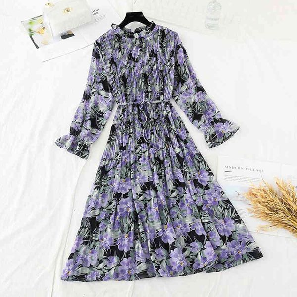dresses spring autumn floral print women casual sleeve ruffles chiffon sweet pleated midi long vestidos, Black;gray
dresses spring autumn floral print women casual sleeve ruffles chiffon sweet pleated midi long vestidos, Black;gray